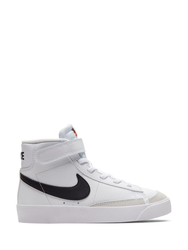 Nike White/Black Blazer 77 Mid Junior Trainers - Image 1 of 9