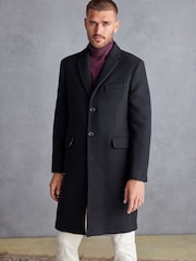 Black Signature Epsom Overcoat With Cashmere - Image 1 of 10
