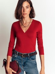 Boden Ruched Long Sleeve Wrap Top - 4суретінің 2 суреті