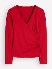 Boden Ruched Long Sleeve Wrap Top - 4суретінің 4 суреті