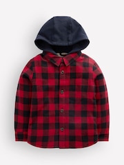 Boden Red Borg Lined Hooded Shirt - Image 1 of 3