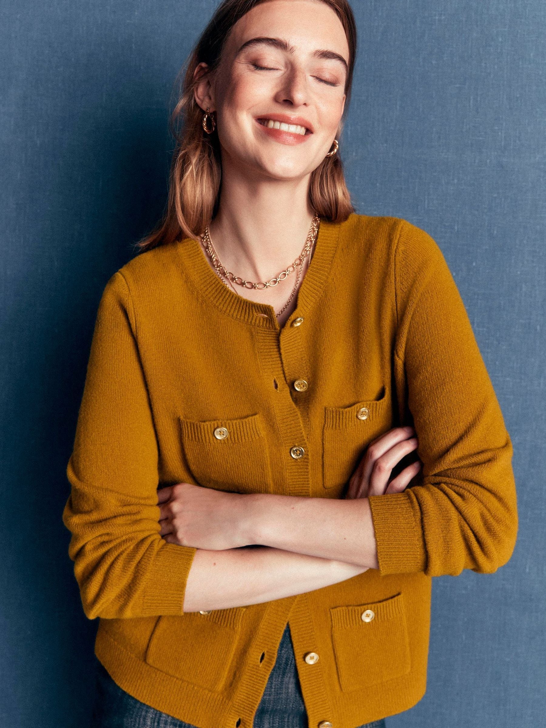 Boden Women's Yellow Marianne Merino Wool Cardigan - Image 1