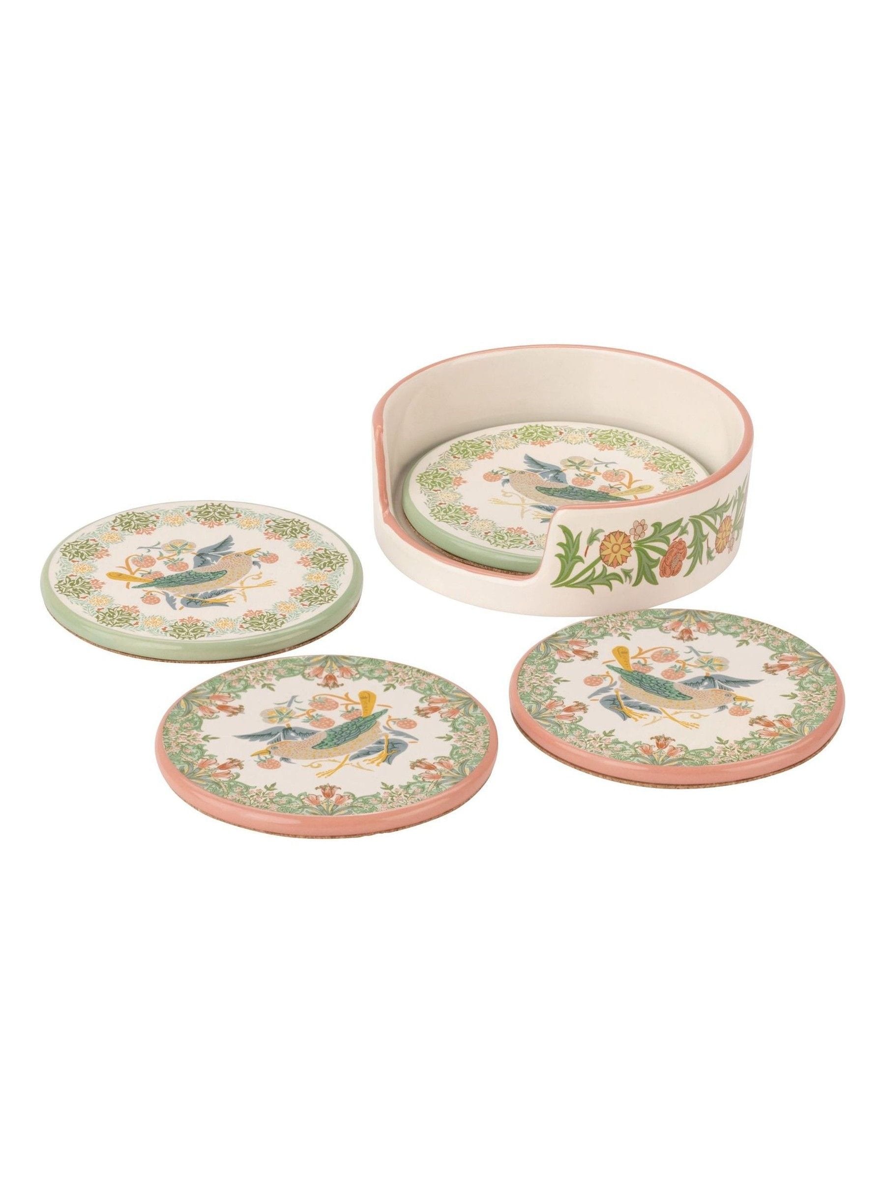William Morris At Home Unisex Multi Set Of 4 Kitchen Garden Coasters - Image 1