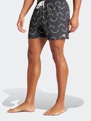 adidas Black Wave Logo CLX Swim Shorts - Image 2 of 7