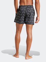 adidas Black Wave Logo CLX Swim Shorts - Image 3 of 7