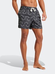 adidas Black Wave Logo CLX Swim Shorts - Image 4 of 7