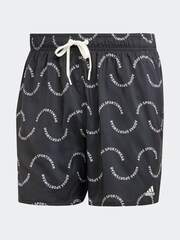 adidas Black Wave Logo CLX Swim Shorts - Image 7 of 7