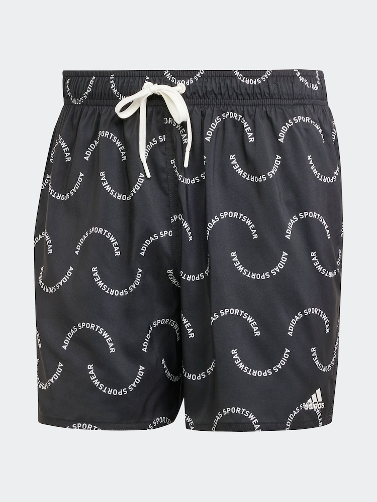adidas Black Wave Logo CLX Swim Shorts - Image 7 of 7