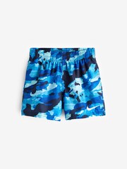 Nike Blue 4 Inch Camo Print Volley Swim Shorts - Image 5 of 5