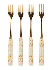 William Morris At Home Set of 4 Multi Kitchen Garden Cake Forks - Image 1 of 2