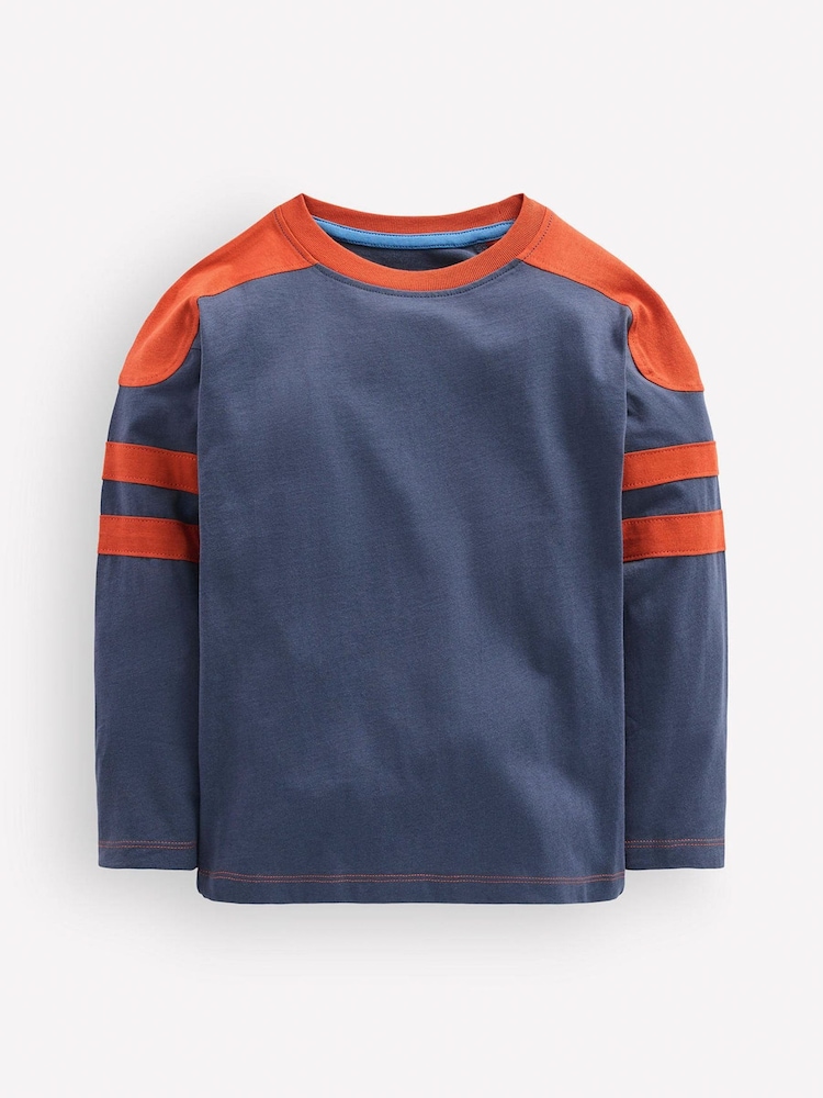 Boden Blue Colour Block T-Shirt - Image 1 of 3