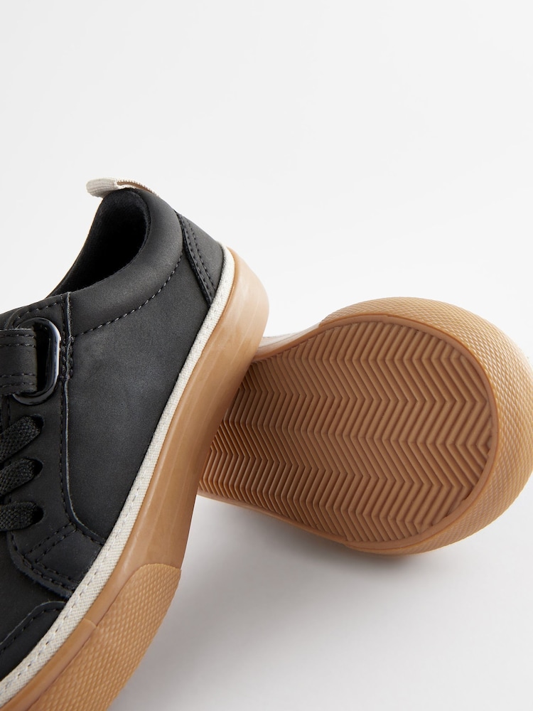 Black Wide Fit (G) Touch Fastening Chevron Trainers - Image 5 of 6