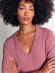 Boden Pink Elsie Cashmere V-Neck Jumper - Image 2 of 7