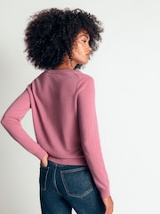 Boden Pink Elsie Cashmere V-Neck Jumper - Image 3 of 7