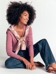 Boden Pink Elsie Cashmere V-Neck Jumper - Image 5 of 7
