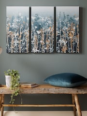 Art For The Home Blue Trio Of Wildflower Meadows Wall Art - Image 1 of 2