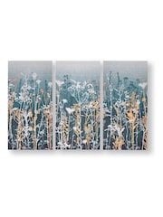 Art For The Home Blue Trio Of Wildflower Meadows Wall Art - Image 2 of 2