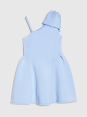 River Island Sky Blue Asymmetric Bow Scuba Dress - Image 2 of 4