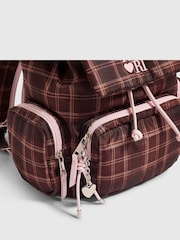River Island Brown Check Backpack with Charms - Image 4 of 5