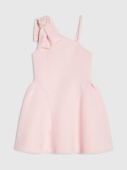 River Island Pink Asymmetric Bow Scuba Dress - Image 1 of 4