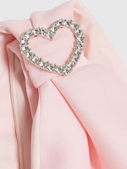 River Island Pink Asymmetric Bow Scuba Dress - Image 3 of 4