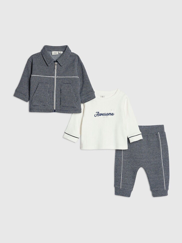River Island Blue Jacquard Shacket Top & Leggings Set