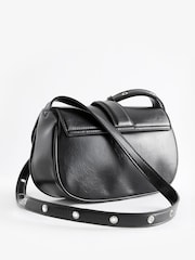 Black Eyelet Strap Saddle Bag - Image 4 of 7