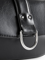 Black Eyelet Strap Saddle Bag - Image 6 of 7