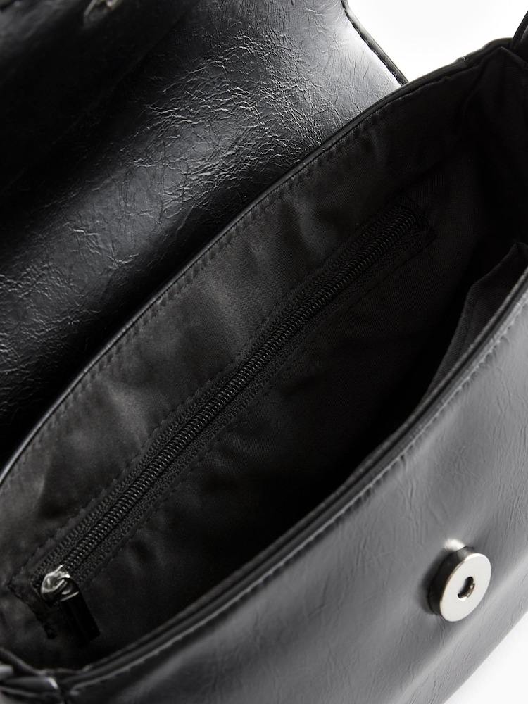 Black Eyelet Strap Saddle Bag - Image 7 of 7