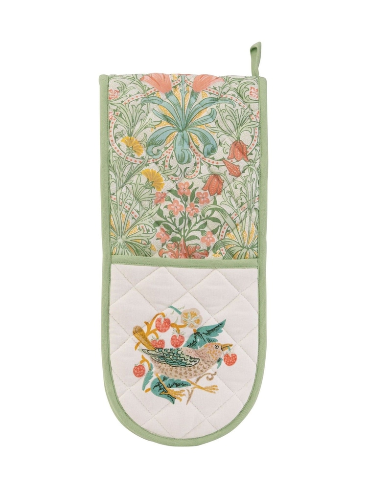 William Morris At Home Green Kitchen Garden Double Oven Gloves - Image 1 of 5 William Morris At Home Green Kitchen Garden Double Oven Gloves - Image 1 of 5