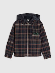 River Island Blue Quilted Check Overshirt - Image 1 of 4