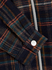 River Island Blue Quilted Check Overshirt - Image 4 of 4