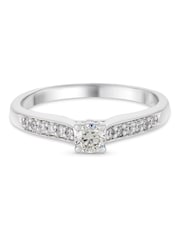 Beaverbrooks 9ct White Gold Diamond Solitaire Engagement Ring - Image 3 of 6