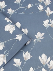 Laura Ashley Dusky Seaspray Magnolia Grove 10M Wallpaper - Image 3 of 4
