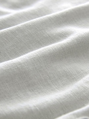 Light Grey Drawstring Linen Blend Shorts - Image 4 of 4