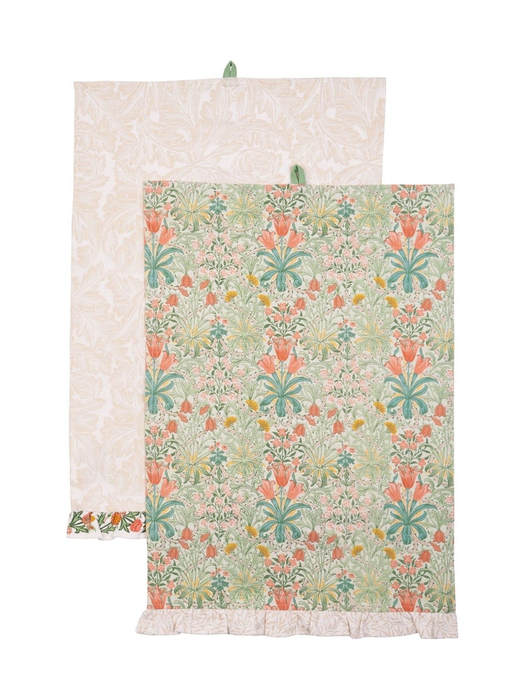 William Morris At Home Set of 2 Multi Kitchen Garden Tea Towels - Image 1 of 5 William Morris At Home Set of 2 Multi Kitchen Garden Tea Towels - Image 1 of 5