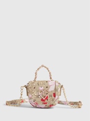 River Island Brown Monogram Mini Kendal Cross-Body Bag - Image 1 of 5