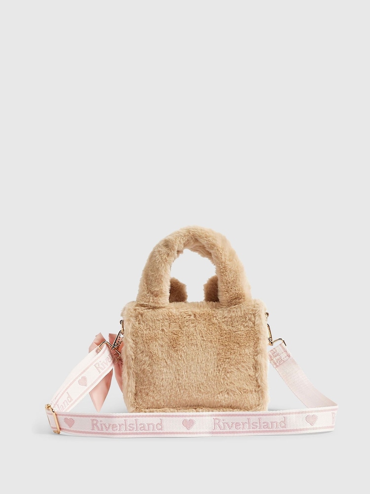 River Island Brown Faux Fur Face Cross-Body Bag - Image 2 of 5 River Island Brown Faux Fur Face Cross-Body Bag - Image 2 of 5
