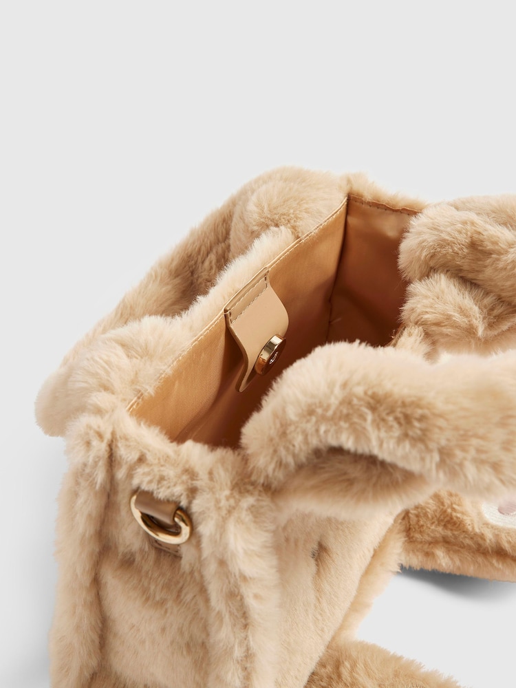 River Island Brown Faux Fur Face Cross-Body Bag - Image 5 of 5 River Island Brown Faux Fur Face Cross-Body Bag - Image 5 of 5