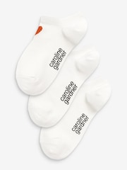 Caroline Gardner White Signature Heart Trainer Socks - Image 1 of 5