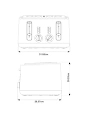 Black Bronx Wood Effect 4 Slice Toaster - Image 6 of 6