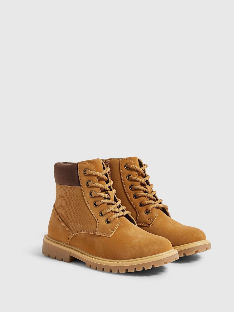 River Island Brown Lace Up Work Boots - Image 2 of 5
