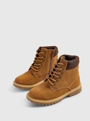 River Island Brown Lace Up Work Boots - Image 3 of 5