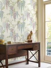 Laura Ashley Pale Purple Wisteria Garden 10M Wallpaper - Image 1 of 5
