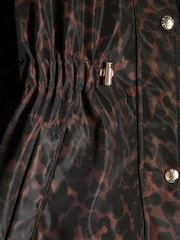 River Island Brown Leopard Print Hooded Raincoat - Image 3 of 4