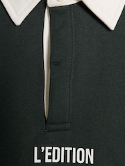 River Island Green Longsleeve Rugby Jumper - Image 3 of 4