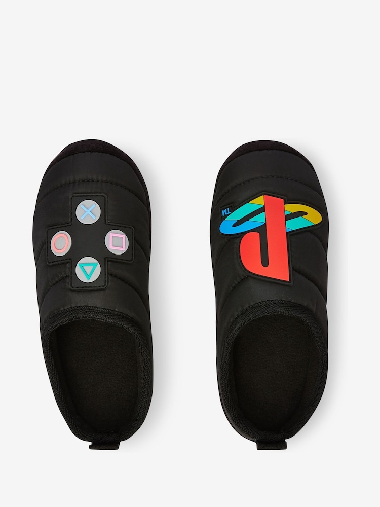 PlayStation™ Black Warm Lined Mule Slippers - Image 1 of 4