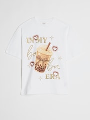 River Island White In My Boba Era T-Shirt - Image 1 of 4