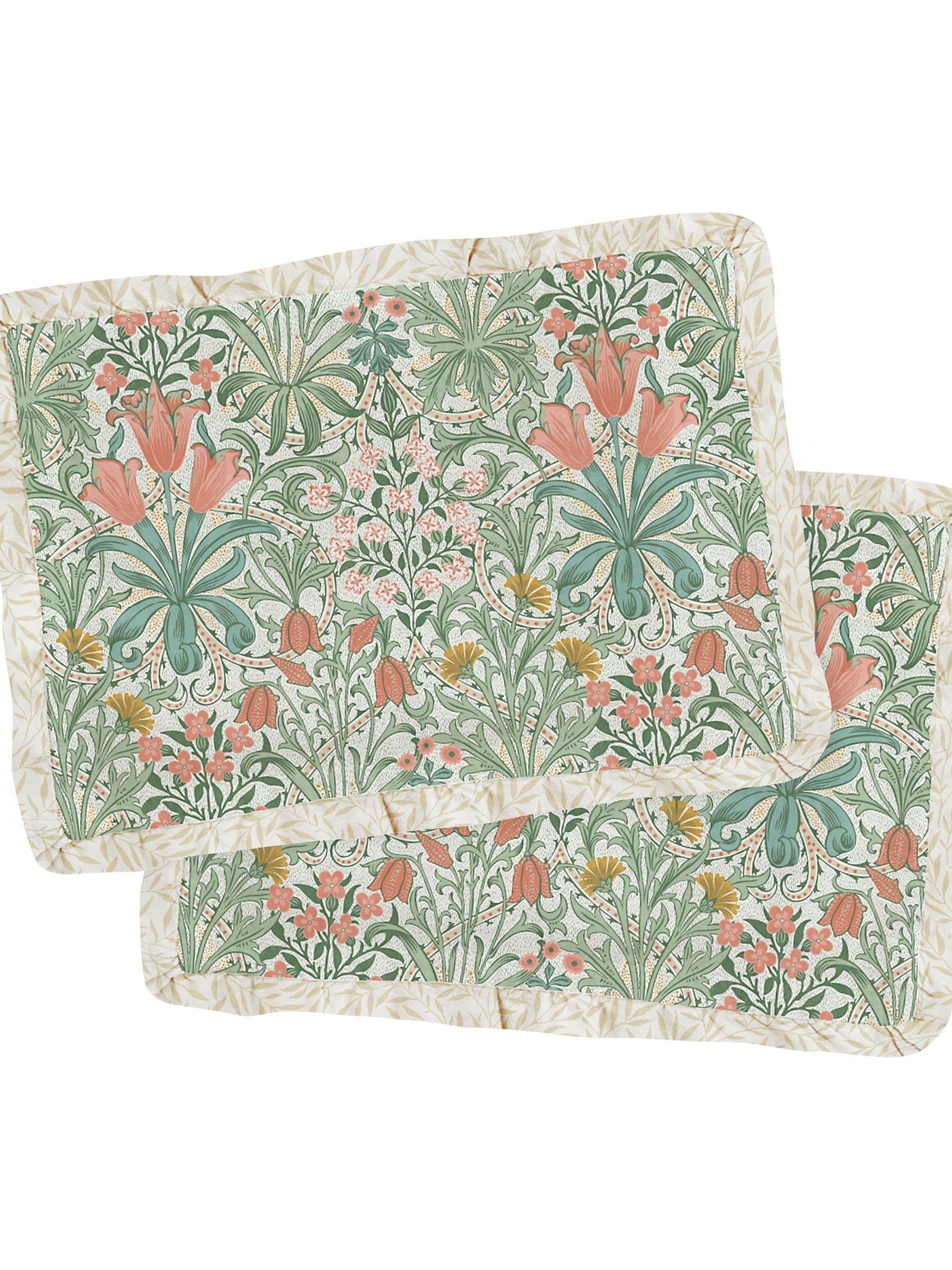 William Morris At Home Unisex Green Set Of 2 Kitchen Garden Placemats - Image 1