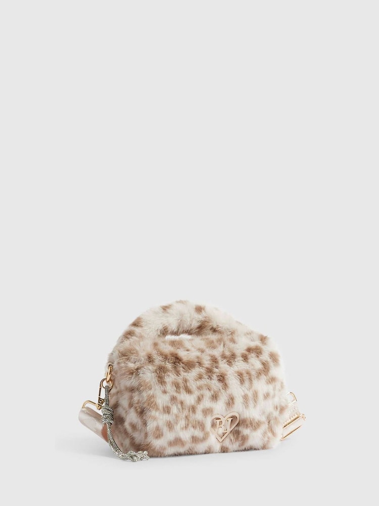 River Island Cream Leopard Faux Fur Mini Bag - Image 2 of 6 River Island Cream Leopard Faux Fur Mini Bag - Image 2 of 6